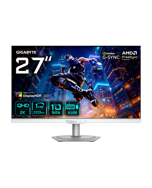GIGABYTE M27Q2 QD ICE MONITEUR DE JEU 27” QHD - 2560 X 1440, 200HZ, 1MS, 350 CD/M², FREESYNC PREMIUM, DISPLAY HDR400, HDMI 2.0, 