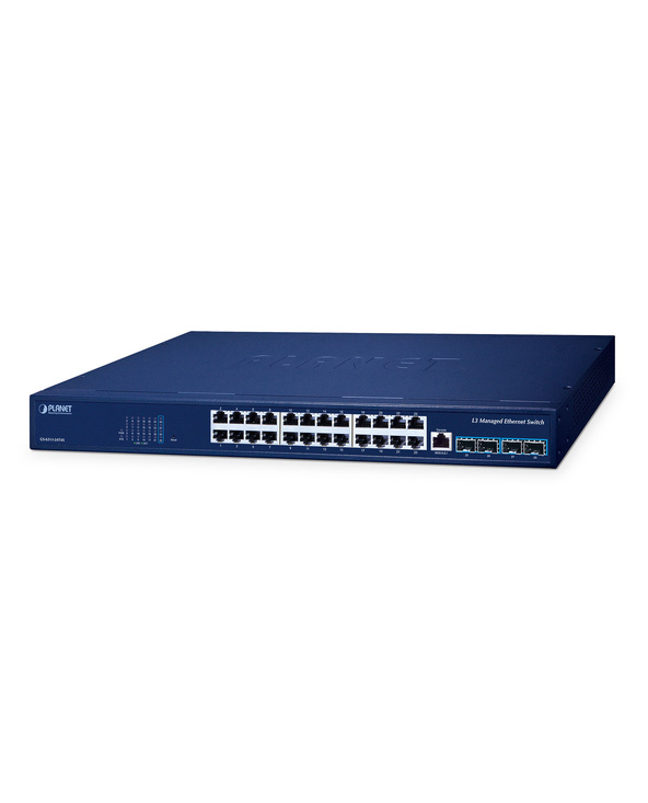PLANET Layer 3 24-Port 10/100/1000T Géré L3 Gigabit Ethernet (10/100/1000) Connexion Ethernet, supportant l'alimentation via ce 