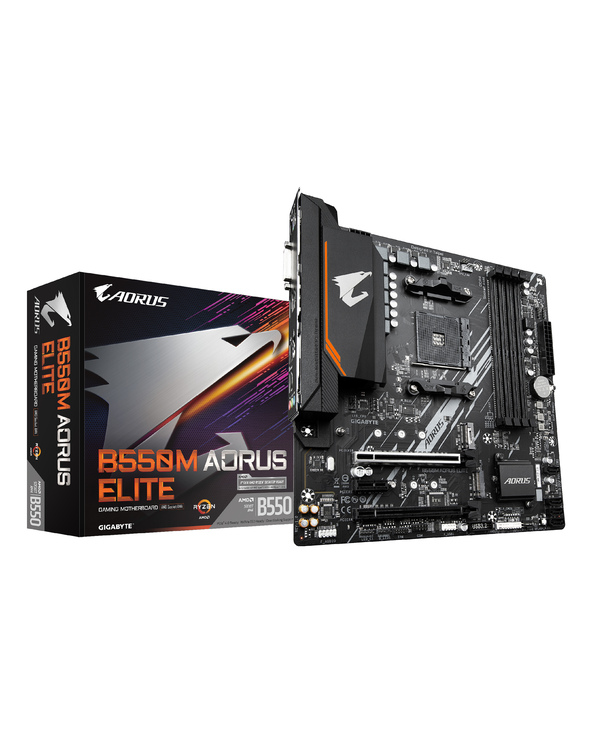 GIGABYTE B550M AORUS ELITE Carte mère - Processeurs AMD Ryzen 5000, VRM 5+3 phases, jusqu'à 4733 MHz DDR4, 1xPCIe 4.0 + 1xPCIe 3