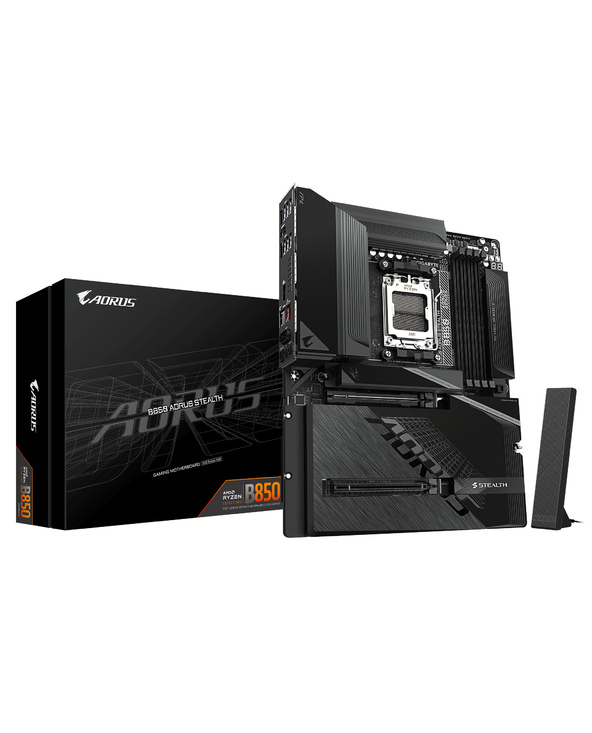 GIGABYTE B850 AORUS STEALTH Carte Mère – Processeurs AMD Ryzen 9000 Series VRM numérique 14+2+2 phases jusqu’à 8200 MHz DDR5