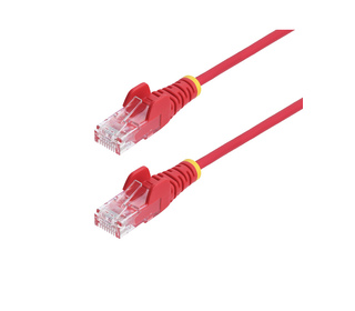 StarTech.com Câble Ethernet CAT6 Rouge Fin de 5m, Sans Accroc, 100W PoE, UTP, LSZH, Fil de Cuivre Pur 28AWG, Cordon Patch Réseau