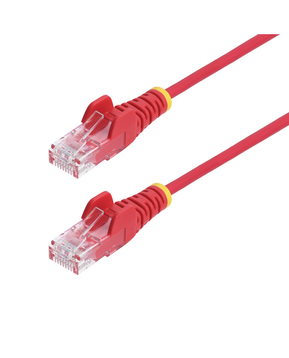StarTech.com Câble Ethernet CAT6 Rouge Fin de 5m, Sans Accroc, 100W PoE, UTP, LSZH, Fil de Cuivre Pur 28AWG, Cordon Patch Réseau