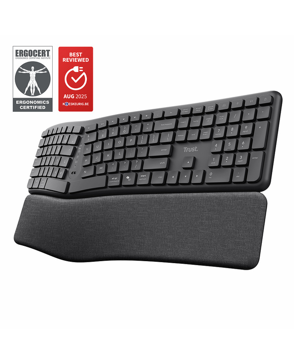 Trust Keyra Clavier sans fil multi-appareils ergonomique