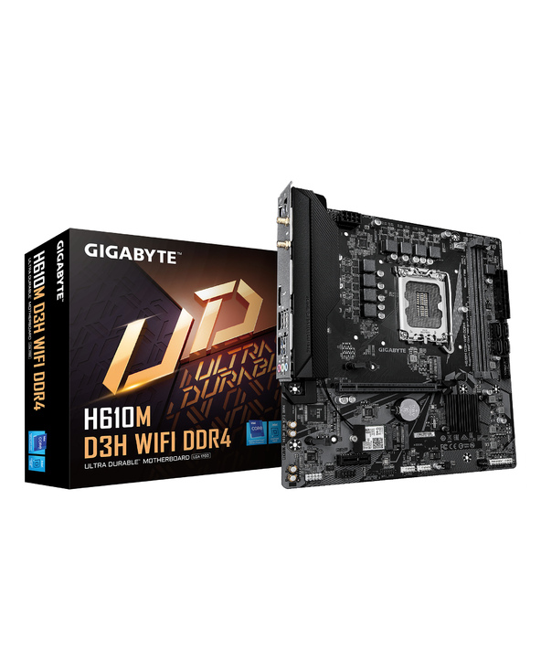 GIGABYTE H610M D3H WIFI DDR4 Carte Mère – Compatible avec processeurs Intel Core 14e génération, VRM 6+1+1 phases, jusqu’à 3200 