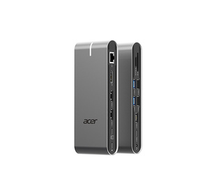 Acer HP.DSCAB.022 station d'accueil Avec fil USB 3.2 Gen 1 (3.1 Gen 1) Type-C Argent