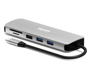 Port Designs 900164 station d'accueil Avec fil USB 3.2 Gen 1 (3.1 Gen 1) Type-C Acier inoxydable