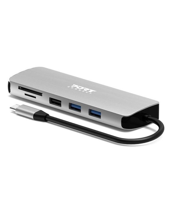 Port Designs 900164 station d'accueil Avec fil USB 3.2 Gen 1 (3.1 Gen 1) Type-C Acier inoxydable