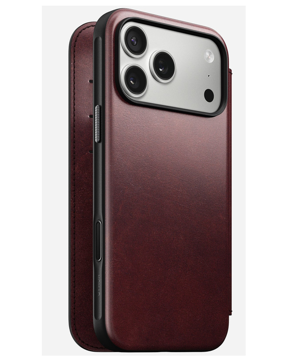 Nomad Modern Leather Folio coque de protection pour téléphones portables 16 cm (6.3") Housse Bourgogne