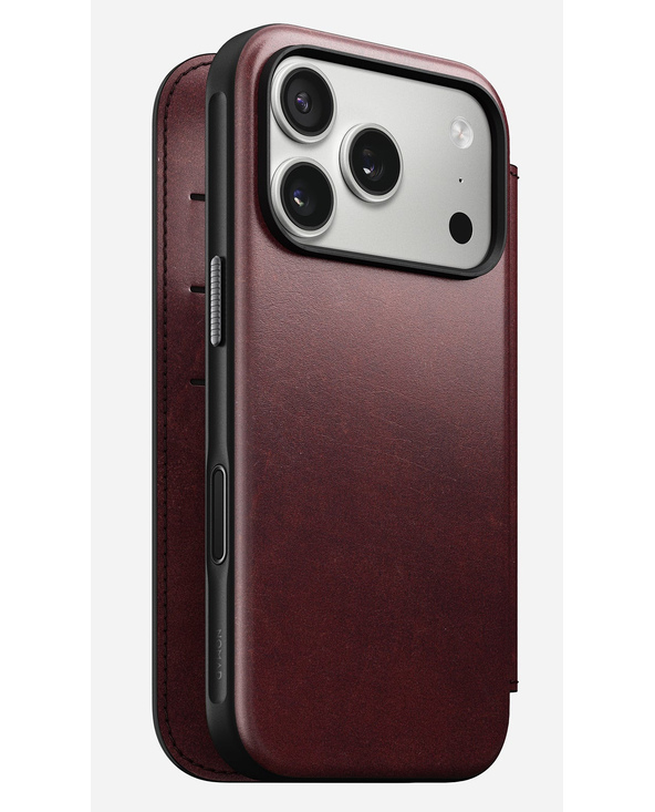 Nomad Modern Leather Folio coque de protection pour téléphones portables 16 cm (6.3") Housse Bourgogne