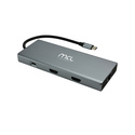 MCL 10-PORT DOCKING STATION HDMI station d'accueil Tablette/Smartphone/ordinateur portable Noir, Gris