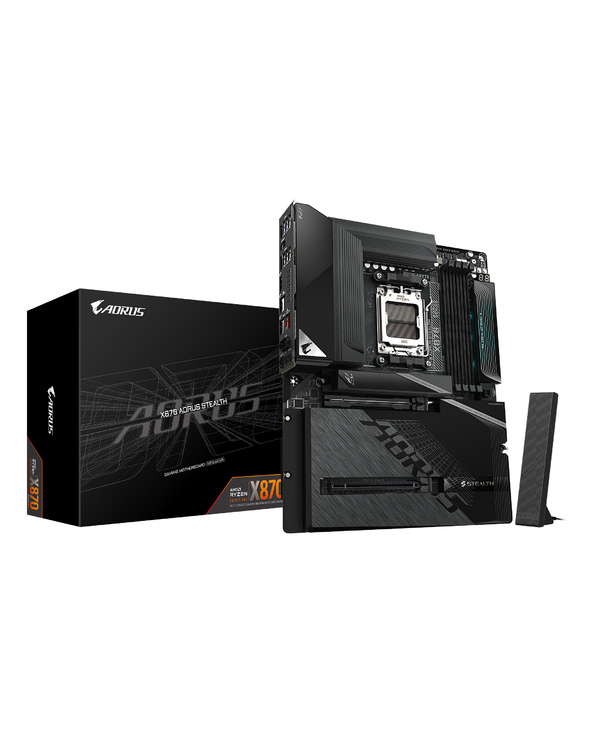 GIGABYTE X870 AORUS STEALTH Carte Mère - Prend en charge les processeurs AMD Ryzen 9000, VRM numérique 16+2+2 phases, jusqu’à 82