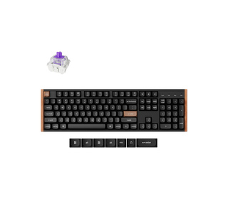 Keychron K10 HE clavier Gaming USB + RF Wireless + Bluetooth QWERTY Anglais Noir, Bois