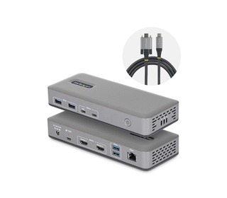 StarTech.com Station d'Accueil USB-C à Deux Écrans, HDMI, 4K 60Hz, Recharge d'Ordinateur Portable 100 W, 1 GbE, Sans Pilote, Sta