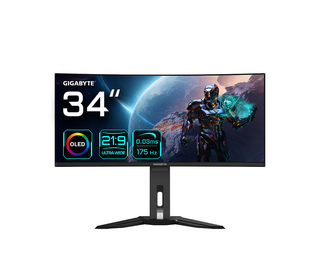 GIGABYTE 34" OLED Wide Quad HD 0,03 ms Noir