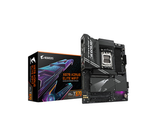 GIGABYTE X870 AORUS ELITE WIFI7 Carte Mère - Prend en charge les processeurs AMD Ryzen 9000, 16+2+2 phases VRM, jusqu'à 8000MHz 