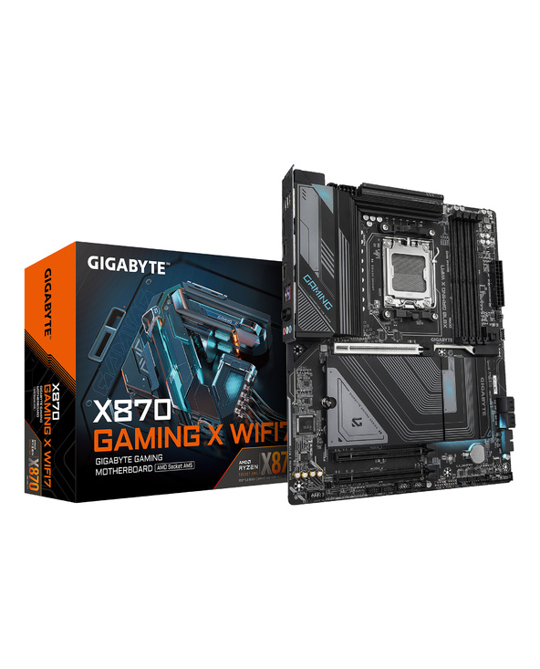 GIGABYTE X870 GAMING X WIFI7 Carte Mère - Prend en charge les processeurs AMD Ryzen 9000, 16+2+2 phases VRM, jusqu'à 8000MHz DDR