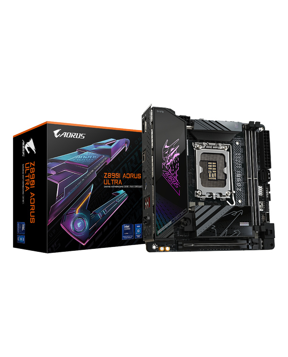 GIGABYTE Carte mère Z890I AORUS ULTRA - Prend en charge les processeurs Intel Core Ultra (Série 2), VRM à 8+1+2 phases, jusqu'à 
