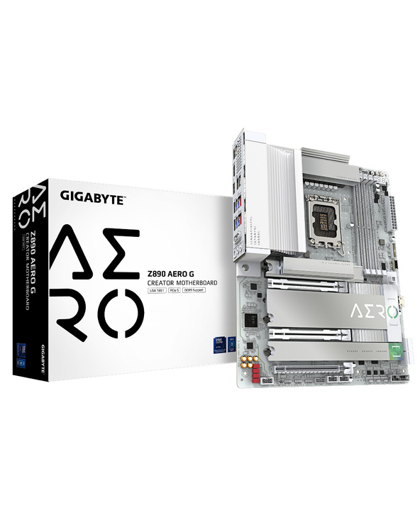 GIGABYTE Carte mère Z890 AERO G - Prend en charge les processeurs Intel Core Ultra (Série 2), VRM à 16+1+2 phases, jusqu'à 8800M