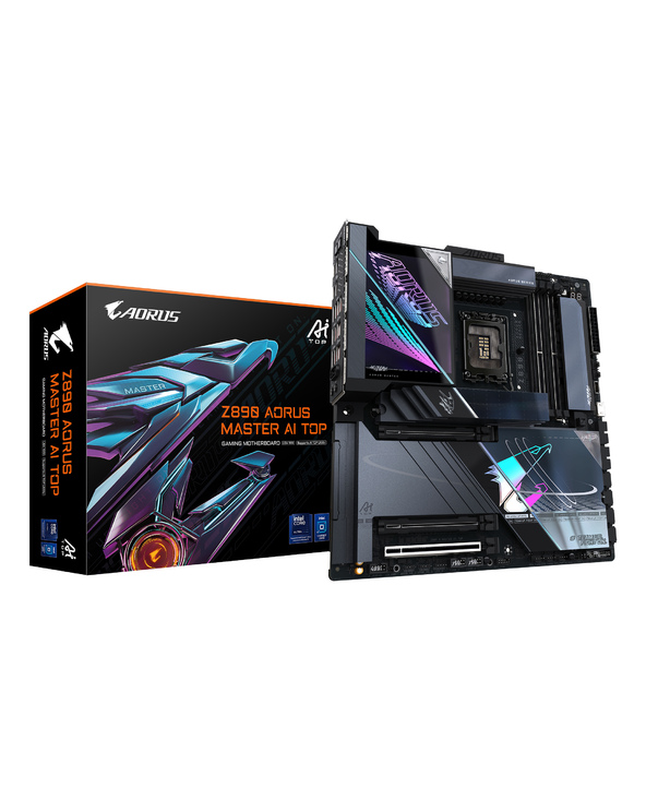 GIGABYTE Z890 AORUS MASTER AI TOP Carte Mère - Prend en charge les processeurs Intel Core Ultra (Série 2), VRM 20+1+2 phases, ju