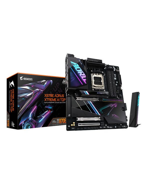 GIGABYTE X870E AORUS XTREME AI TOP Carte mère - Compatible avec les processeurs AMD Ryzen série 9000, VRM 18+2+2 phases, jusqu'à