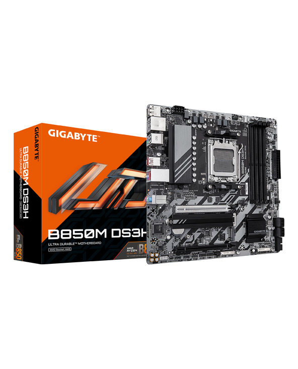 GIGABYTE B850M DS3H Carte Mère - Processeurs AMD Ryzen Série 9000, 16+2+2 phases VRM numériques, jusqu'à 8200MHz DDR5 (OC), 1xPC