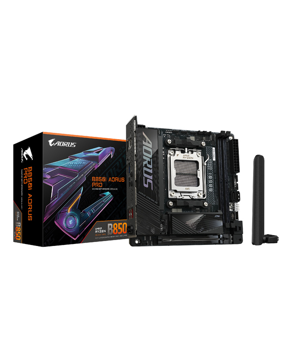 GIGABYTE B850I AORUS PRO Carte Mère - Processeurs AMD Ryzen Série 9000, VRM numérique 8+2+1 phases, jusqu'à 8400MHz DDR5 (OC), 1