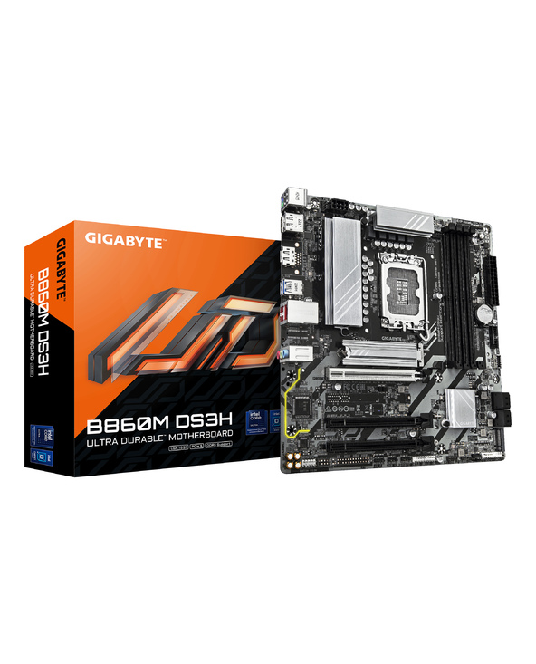 GIGABYTE B860M DS3H Carte mère - Processeurs Intel Core Ultra, VRM 5+1+2+1 phases, jusqu'à 9066MHz DDR5, 1xPCIe 5.0 + 1xPCIe 4.0