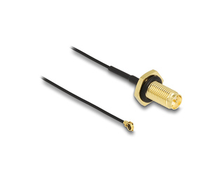 DeLOCK Câble d'antenne RP-SMA femelle sur cloison vers I-PEX Inc., MHF I mâle 1.13 35 cm Longueur filetée 10 mm résistant aux éc