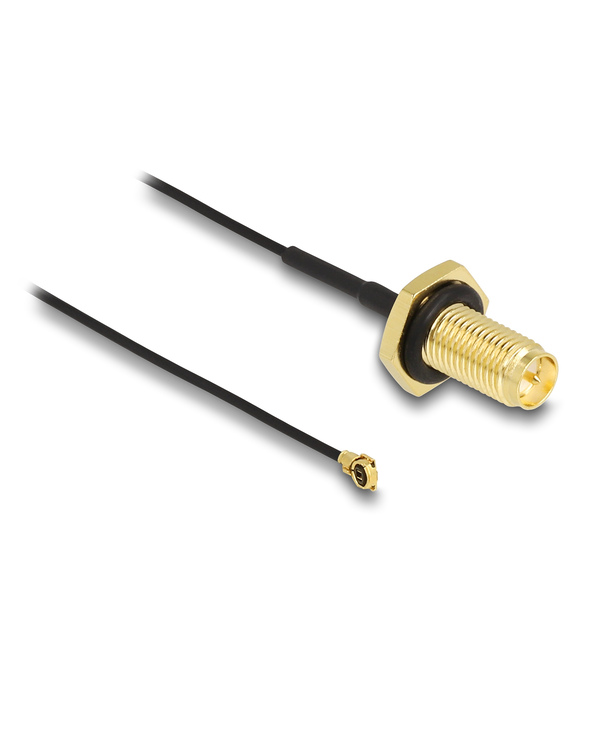 DeLOCK Câble d'antenne RP-SMA femelle sur cloison vers I-PEX Inc., MHF I mâle 1.13 35 cm Longueur filetée 10 mm résistant aux éc