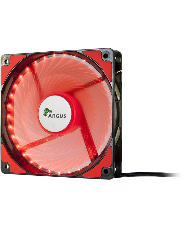 Inter-Tech L-12025 Boitier PC Ventilateur 12 cm Noir, Rouge