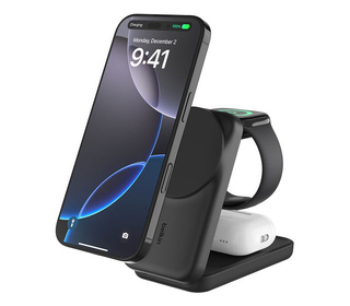 Belkin Qi2 Fitness tracker, Casques, Smartphone, Smartwatch Noir USB Recharge sans fil Charge rapide Intérieure