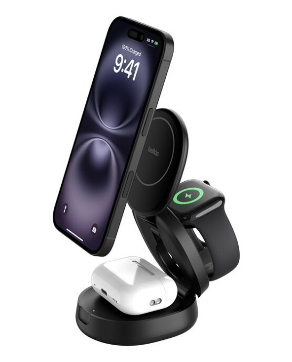 Belkin WIZ034KQBK chargeur d'appareils mobiles Casque, Smartphone, Smartwatch Noir USB Recharge sans fil Charge rapide Intérieur