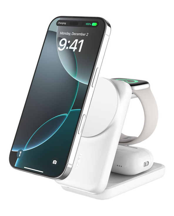 Belkin Qi2 Fitness tracker, Casques, Smartphone, Smartwatch Blanc USB Recharge sans fil Charge rapide Intérieure