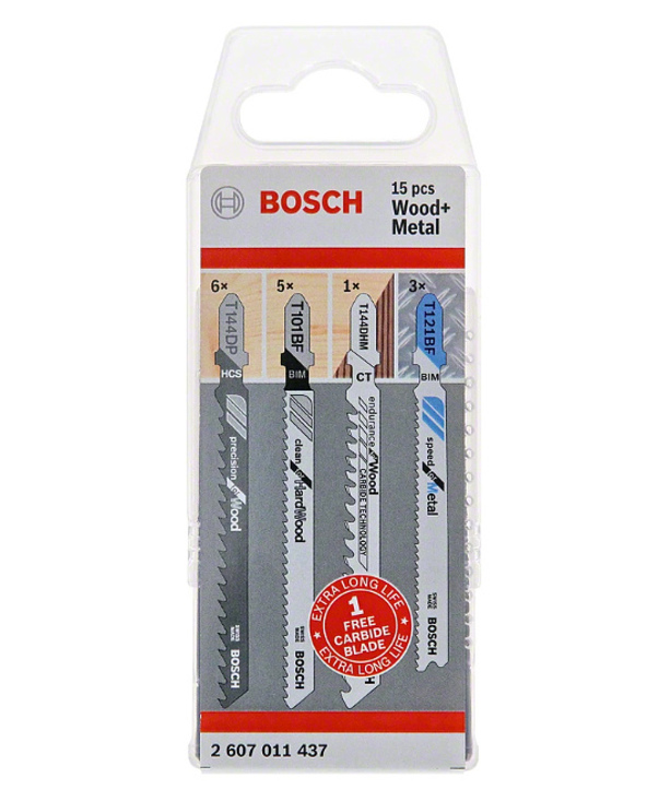 Bosch 2 607 011 437 Lame de scie sauteuse, à chantourner et sabre Lames de scie sauteuse 15 pièce(s)