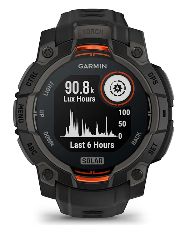 Garmin Instinct 3 Solar 2,29 cm (0.9") MIP 45 mm Numérique 176x176 pixels Écran tactile Noir GPS (satellite)