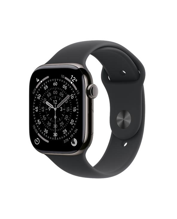Apple Watch Series 11 OLED 46 mm Numérique 416x496 pixels Écran tactile 5G Titane Wifi GPS (satellite)