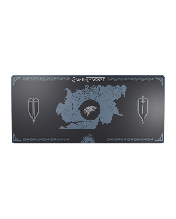 Lexip HBO Game of Thrones – Stark Edition Tapis de souris de jeu Noir, Bleu, Blanc