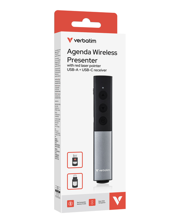 Verbatim 32366 télécommande RF Noir, Argent