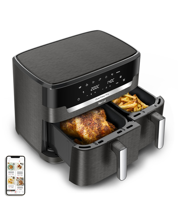 Tefal Easy Fry Dual XXL EY942HE0 friteuse Double 11 L Autonome 2020 W Friteuse d’air chaud Gris