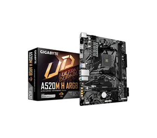 GIGABYTE A520M H ARGB Carte Mère – Compatible avec processeurs AMD Ryzen Série 5000, jusqu’à 5100 MHz DDR4 (OC), M.2 PCIe 3.0 x4