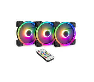 Inter-Tech Argus RGB-Fan Set RS-14 Boitier PC Ventilateur 14 cm Noir