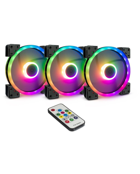 Inter-Tech Argus RGB-Fan Set RS-14 Boitier PC Ventilateur 14 cm Noir
