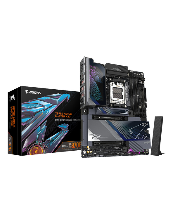 GIGABYTE X870E AORUS MASTER X3D Carte Mère - Prend en charge les processeurs AMD Ryzen 9000, VRM numérique 18+2+2 phases, jusqu’