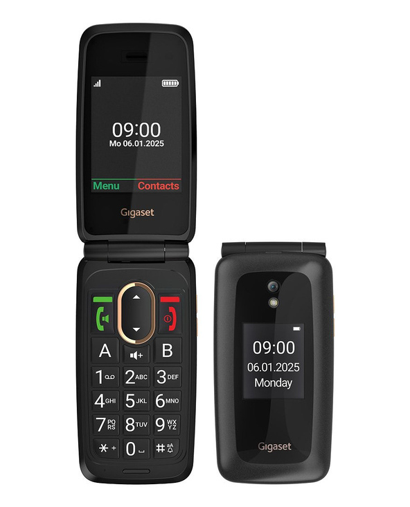 Gigaset GL795 7,11 cm (2.8") 142 g Noir Téléphone pour seniors