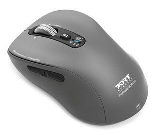 Port Designs Pack Keyboard + Mouse (FR) clavier Souris incluse Universel RF sans fil + Bluetooth AZERTY Gris