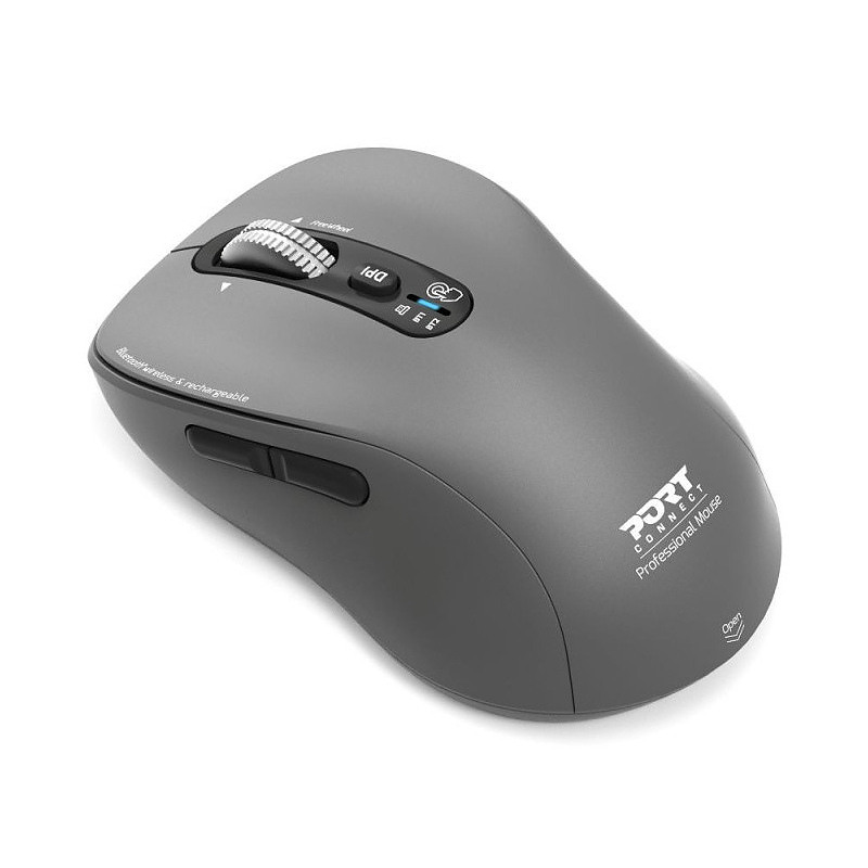 Port Designs Pack Keyboard + Mouse (FR) clavier Souris incluse Universel RF sans fil + Bluetooth AZERTY Gris