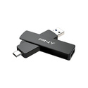 PNY DUO LINK V3 lecteur USB flash 2 To USB Type-A / USB Type-C 3.2 Gen 2 (3.1 Gen 2) Noir
