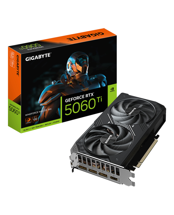 GIGABYTE GeForce RTX 5060 Ti WINDFORCE MAX OC 16G Carte Graphique – 16 Go GDDR7, 128 bits, PCI-E 5.0, 2587 MHz Fréquence du proc