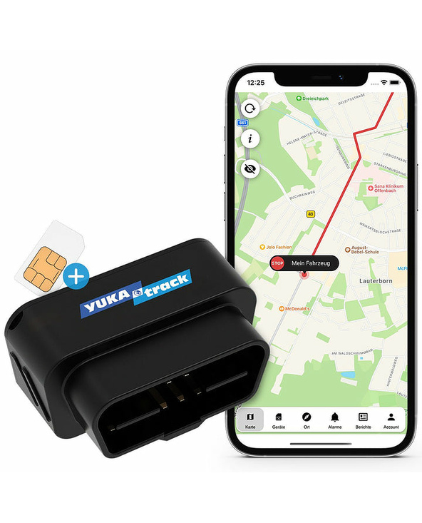 Yukatrack YTOBD2GPS Traqueur GPS et localisateur Universel Dispositif GPS Noir