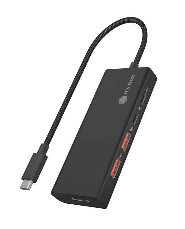 ICY BOX IB-HUB1436-CPD Avec fil USB 3.2 Gen 2 (3.1 Gen 2) Type-A Noir